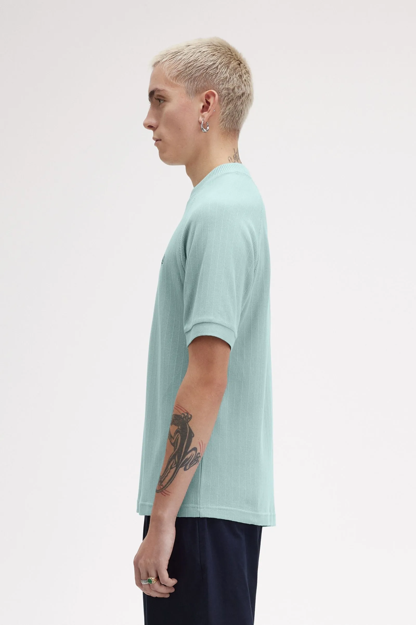 Camiseta de canalé con manga raglán