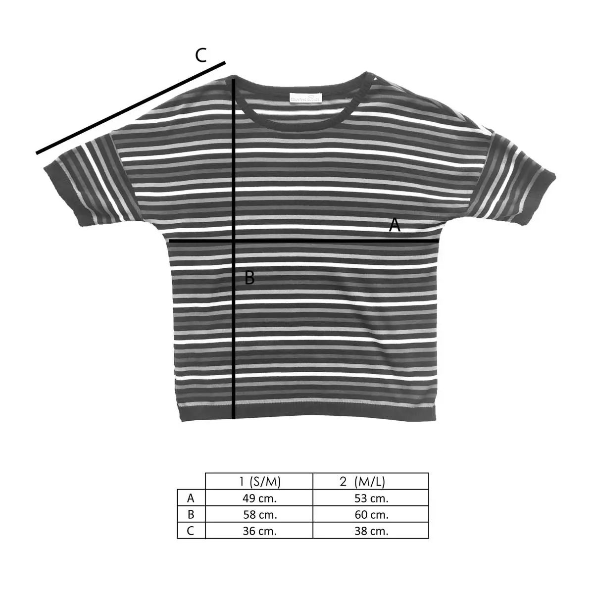 Camiseta de punto con rayas multicolor
