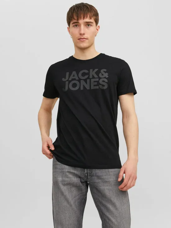 CAMISETA MANGA CORTA LOGO JJECORP NEGRO