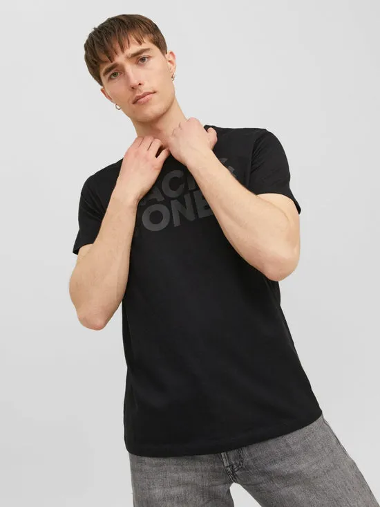 CAMISETA MANGA CORTA LOGO JJECORP NEGRO