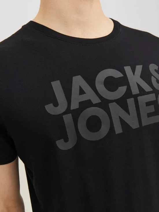 CAMISETA MANGA CORTA LOGO JJECORP NEGRO