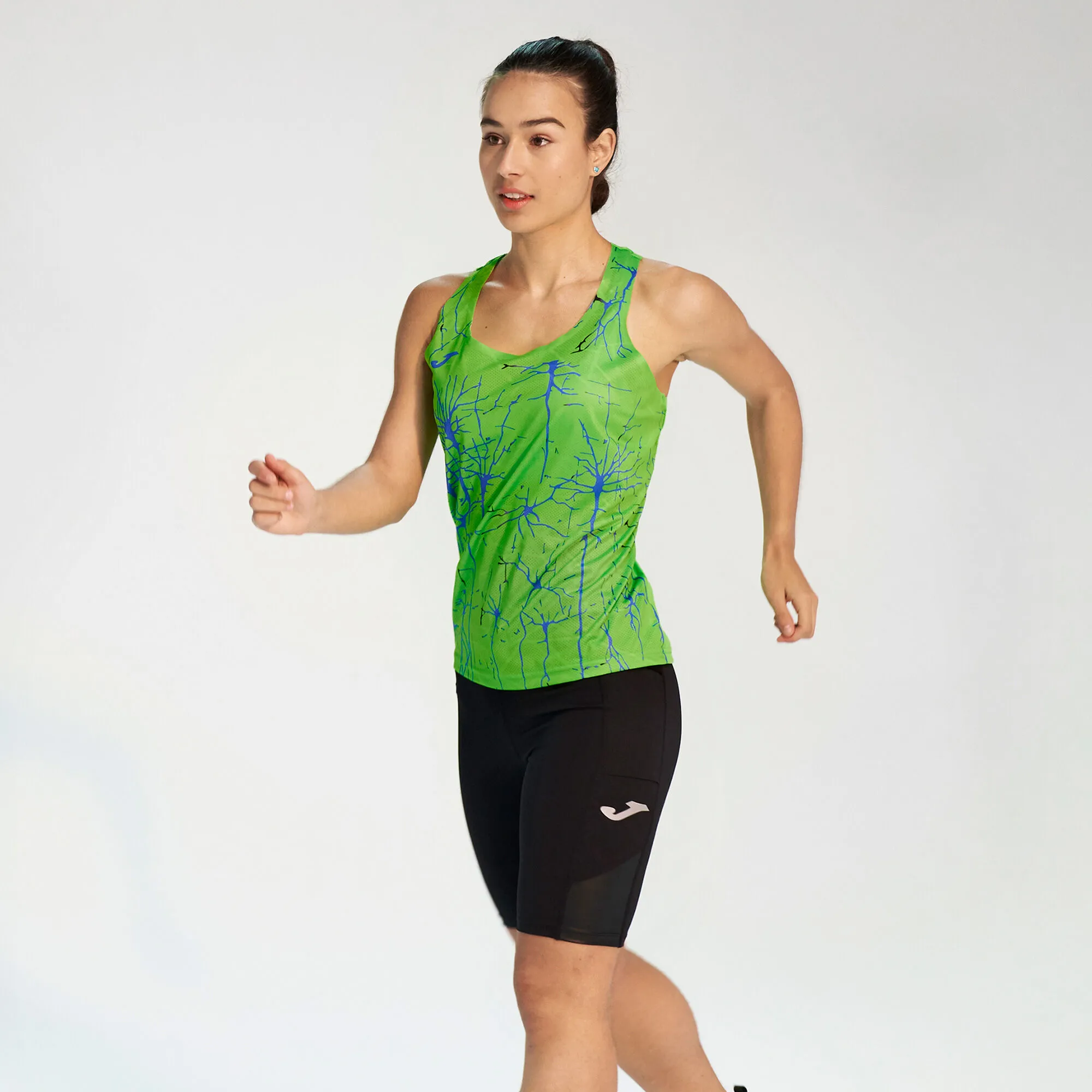 Camiseta tirantes mujer Elite IX verde flúor