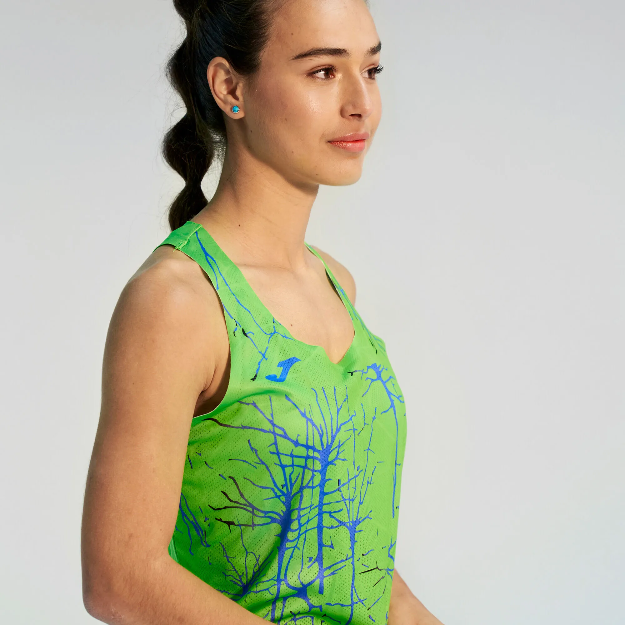Camiseta tirantes mujer Elite IX verde flúor
