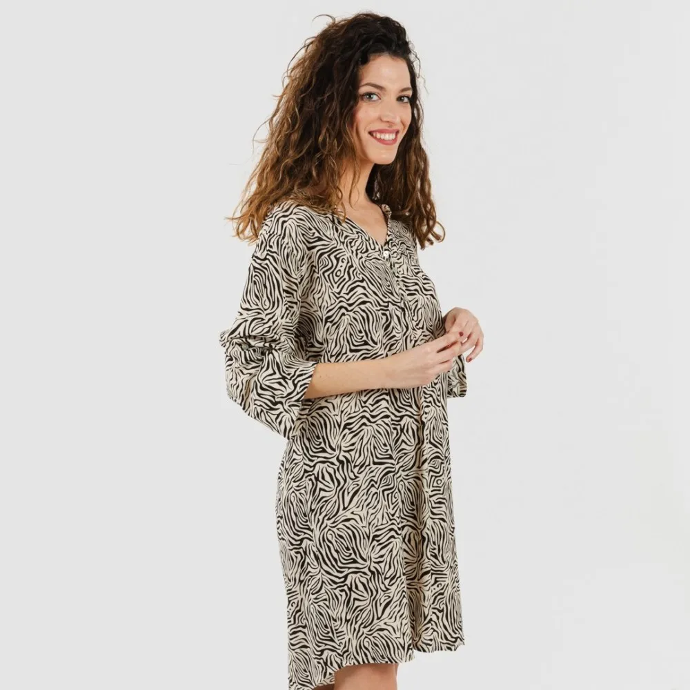 CAMISOLA VISCOSA SOLE BEIGE  NEGRO