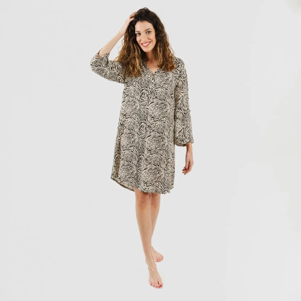CAMISOLA VISCOSA SOLE BEIGE  NEGRO