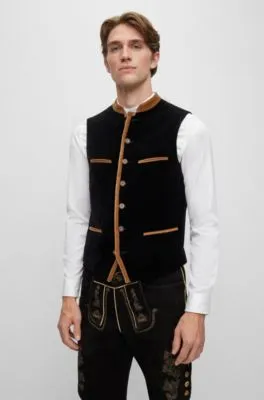 Chaleco BOSS Menswear Trachten en terciopelo de algodón