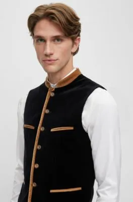 Chaleco BOSS Menswear Trachten en terciopelo de algodón