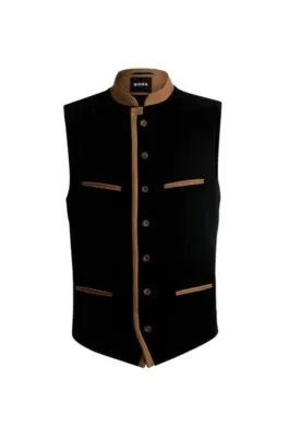 Chaleco BOSS Menswear Trachten en terciopelo de algodón