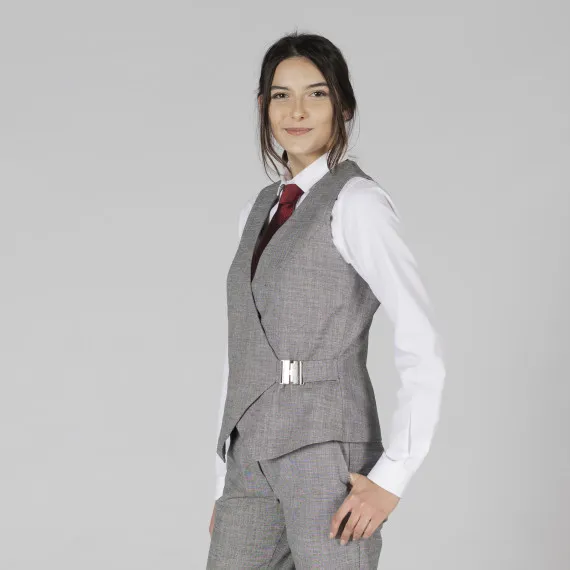 Chaleco de trabajo mujer con hebilla en tejido Cheviot GARY'S