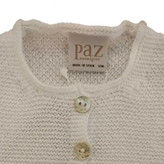 Chaqueta bebé Paz Rodriguez punto blanca