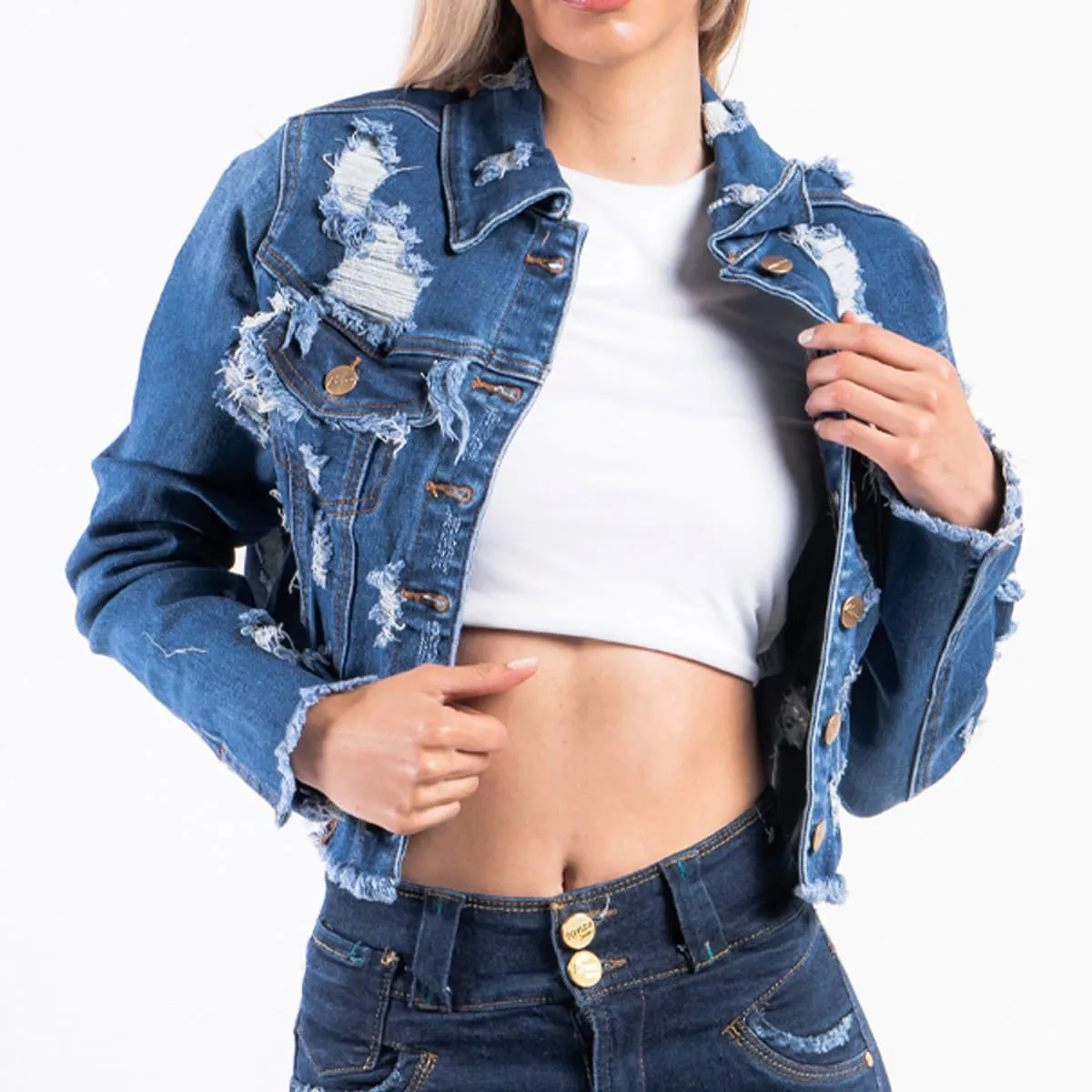 Chaqueta Corta Denim Slim Liang