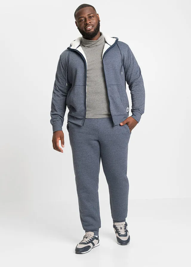 CHAQUETA TéRMICA CON FORRO POLAR AZUL OSCUROBLANCO LANA JASPEADO