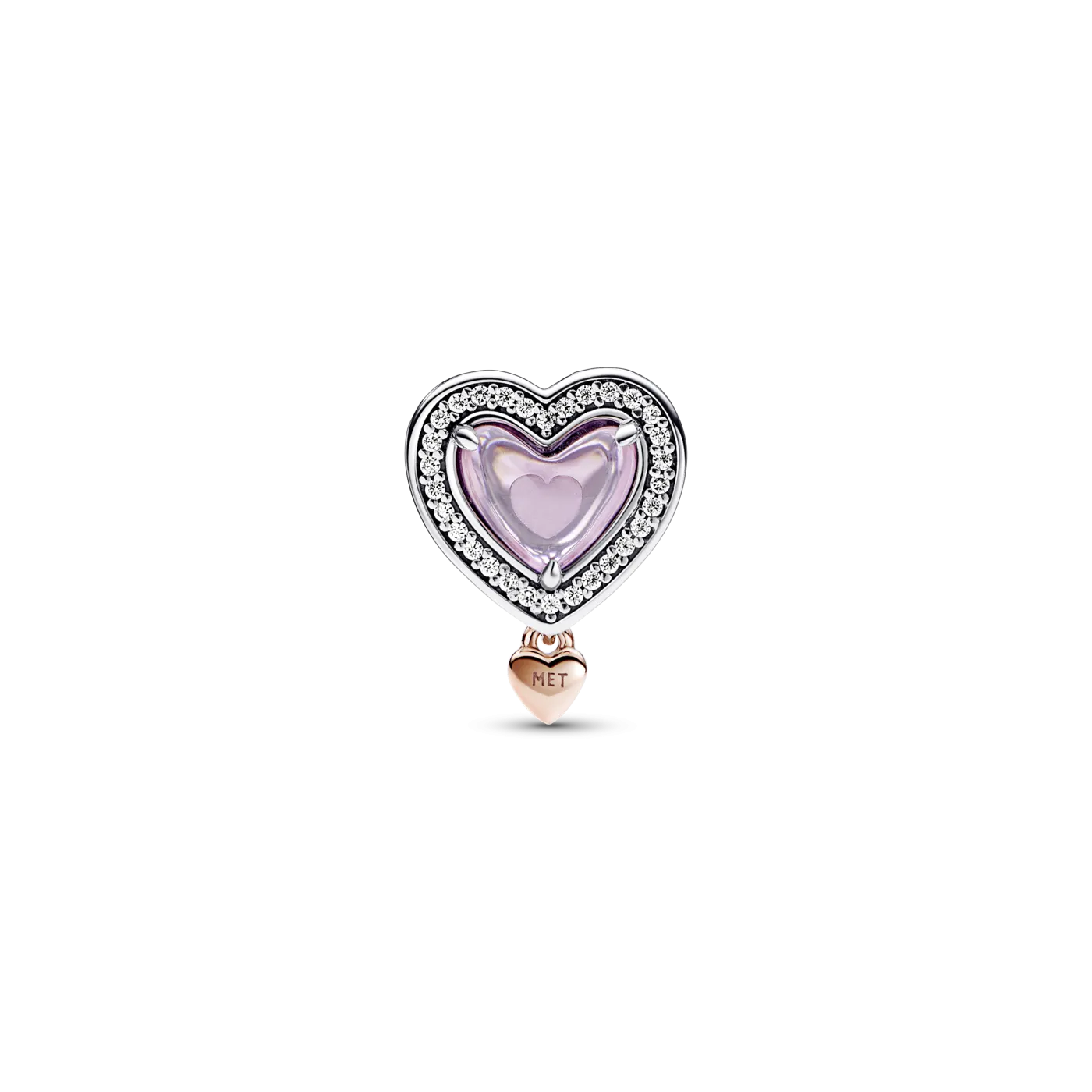 Charm Pandora plata de ley y rosa Mamá & Corazón 782653C01