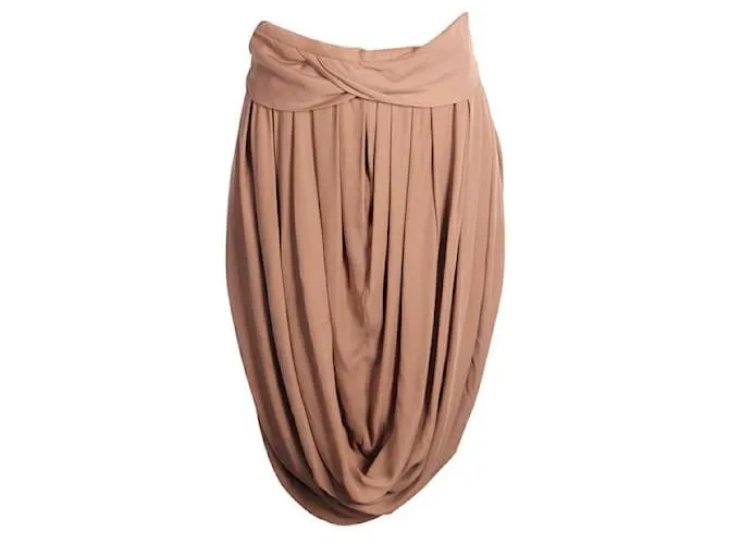 CHLOÉ Vestido drapeado con corpiño beige 