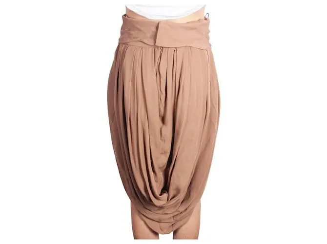 CHLOÉ Vestido drapeado con corpiño beige 