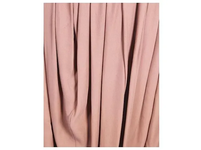 CHLOÉ Vestido drapeado con corpiño beige 