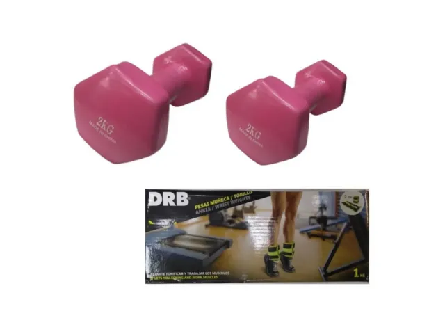 COMBO!! 2 Mancuernas 2 Kg + Tobillera DRB 1Kg