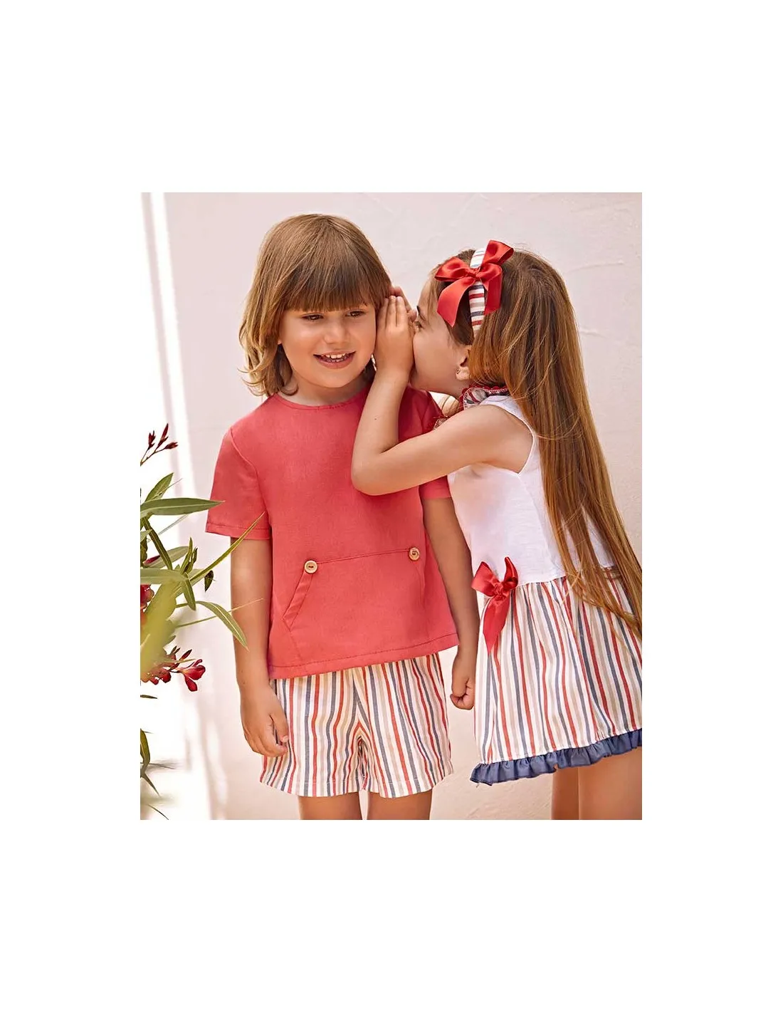 Conjunto Niño Camisa y Pantalón Rayas Rojo Juliana Varadero