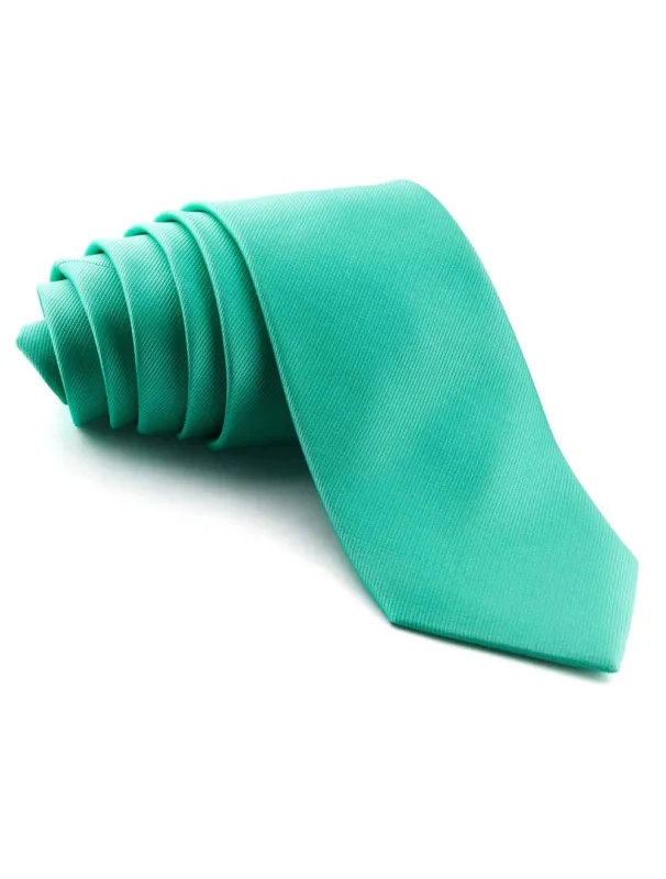 Corbata lisa y panuelo verde piscina