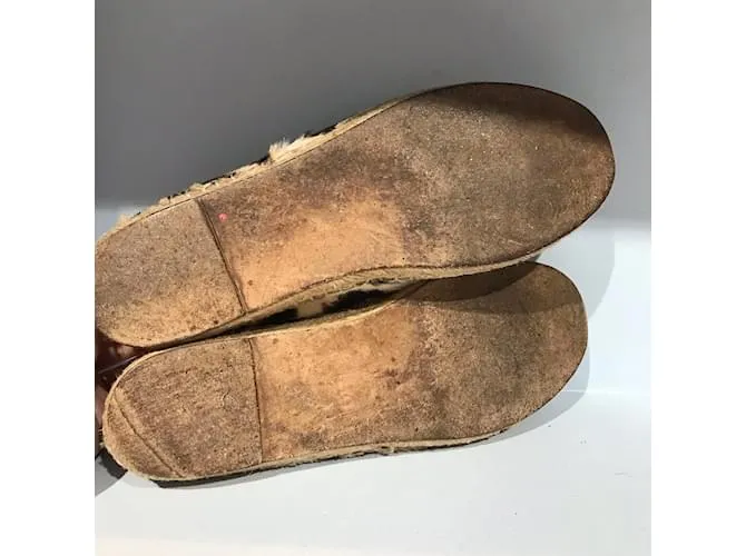 Céline Alpargatas CELINE T.UE 37 Piel de becerro estilo potro Beige 