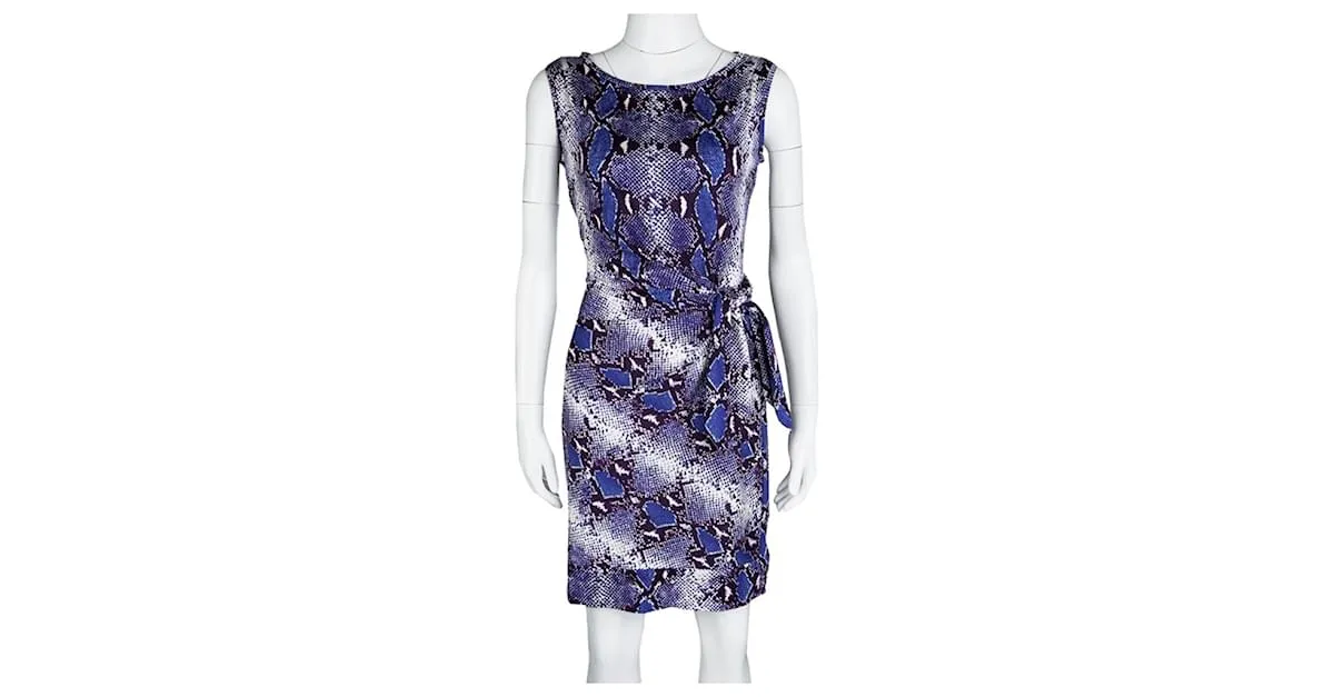 Diane Von Furstenberg DvF New Della vestido cruzado de seda con efecto cruzado Azul Multicolor 