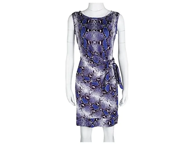 Diane Von Furstenberg DvF New Della vestido cruzado de seda con efecto cruzado Azul Multicolor 