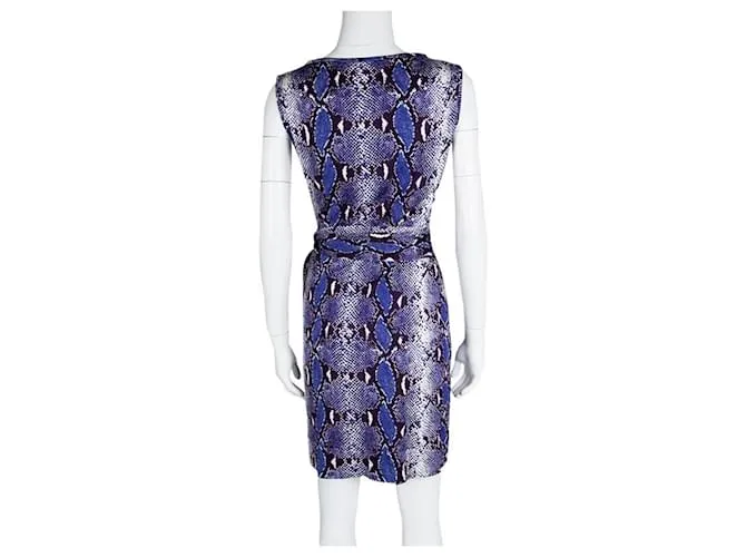 Diane Von Furstenberg DvF New Della vestido cruzado de seda con efecto cruzado Azul Multicolor 