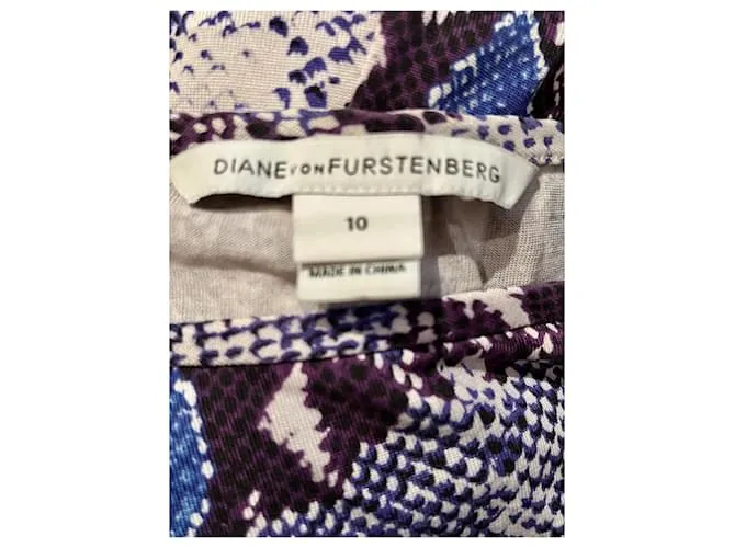 Diane Von Furstenberg DvF New Della vestido cruzado de seda con efecto cruzado Azul Multicolor 