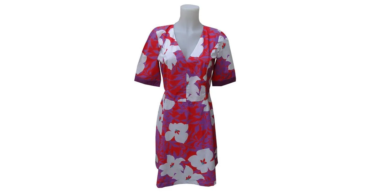 Etro Vestidos Rosa Blanco Roja Multicolor 