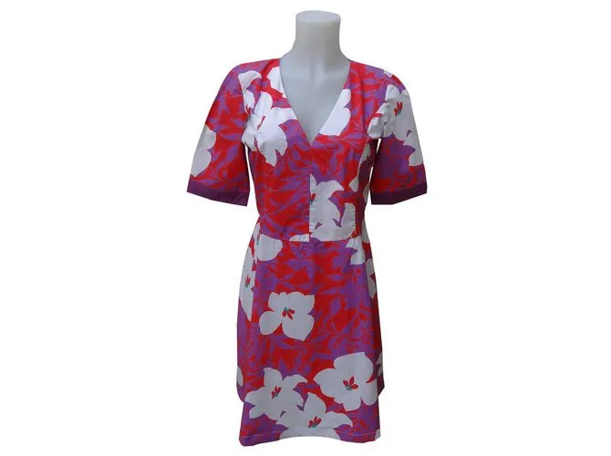 Etro Vestidos Rosa Blanco Roja Multicolor 