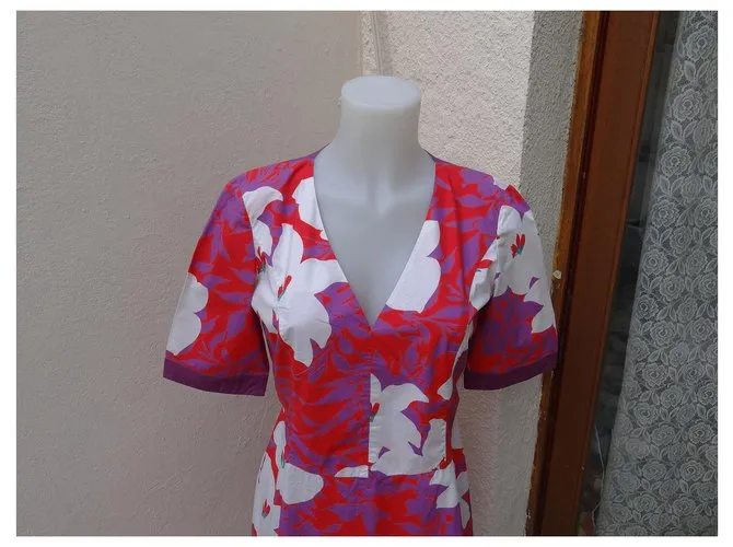 Etro Vestidos Rosa Blanco Roja Multicolor 