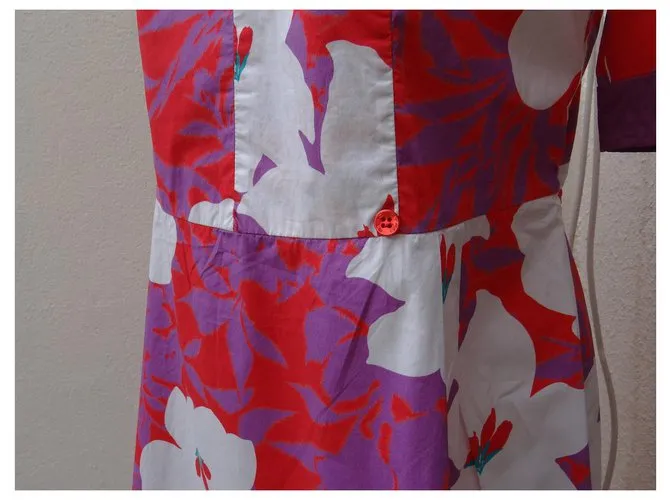 Etro Vestidos Rosa Blanco Roja Multicolor 