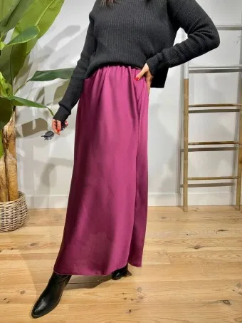Falda Satinada SWANZEY Berenjena