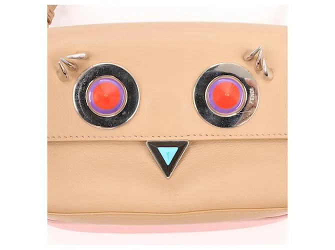 Fendi Vitello Dolce Hypnoteyes Micro Double Baguette Cuoio Bubblegum Multicolor 8M0371 Beige 