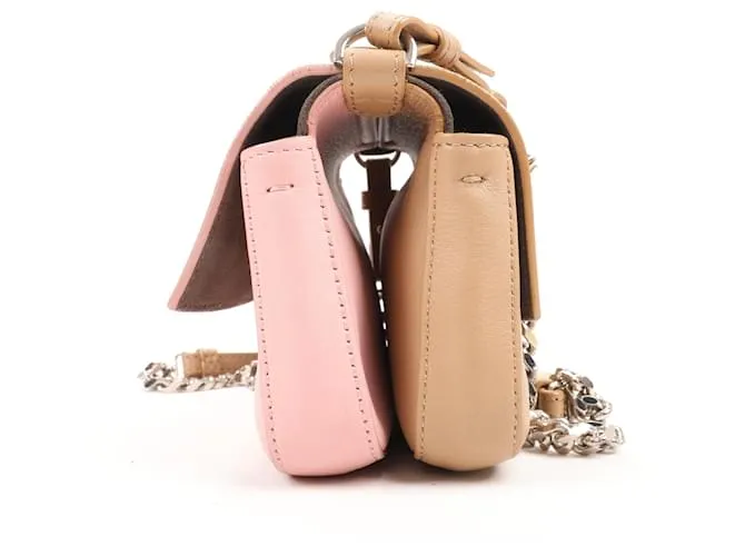 Fendi Vitello Dolce Hypnoteyes Micro Double Baguette Cuoio Bubblegum Multicolor 8M0371 Beige 