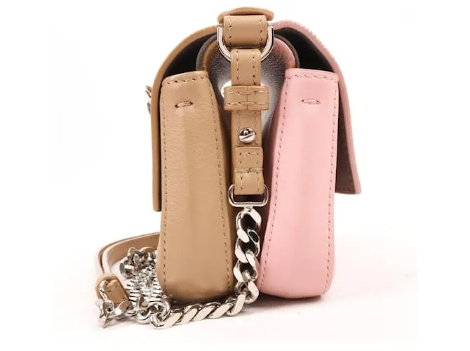 Fendi Vitello Dolce Hypnoteyes Micro Double Baguette Cuoio Bubblegum Multicolor 8M0371 Beige 