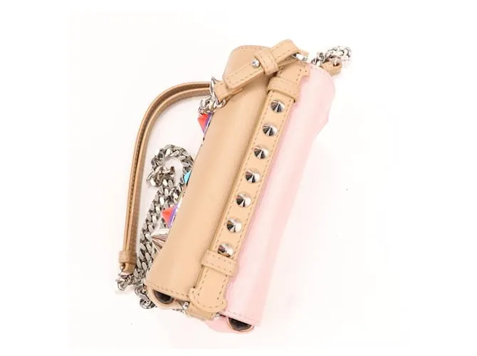 Fendi Vitello Dolce Hypnoteyes Micro Double Baguette Cuoio Bubblegum Multicolor 8M0371 Beige 