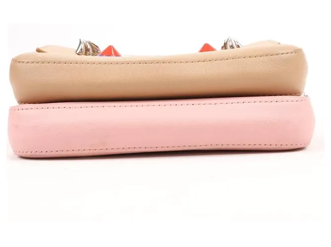 Fendi Vitello Dolce Hypnoteyes Micro Double Baguette Cuoio Bubblegum Multicolor 8M0371 Beige 