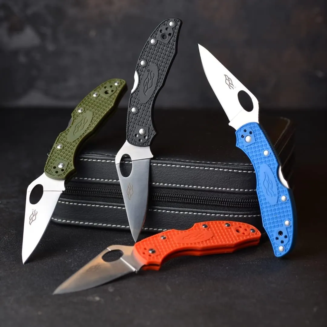 GANZO FIREBIRD F759MGR CUCHILLO PLEGABLE DE BOLSILLO HOJA DE ACERO 440C 75 MM MANGO ANTIDESLIZANTE CON CLIP CAMPING CAZA PESCA 