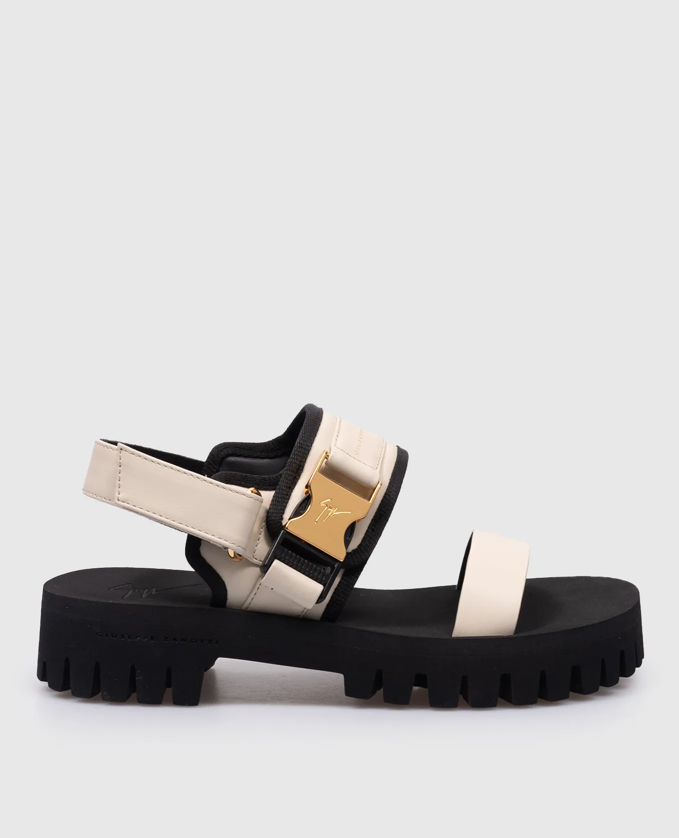 Giuseppe Zanotti Cometa beige leather sandals with logo