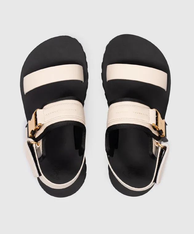 Giuseppe Zanotti Cometa beige leather sandals with logo