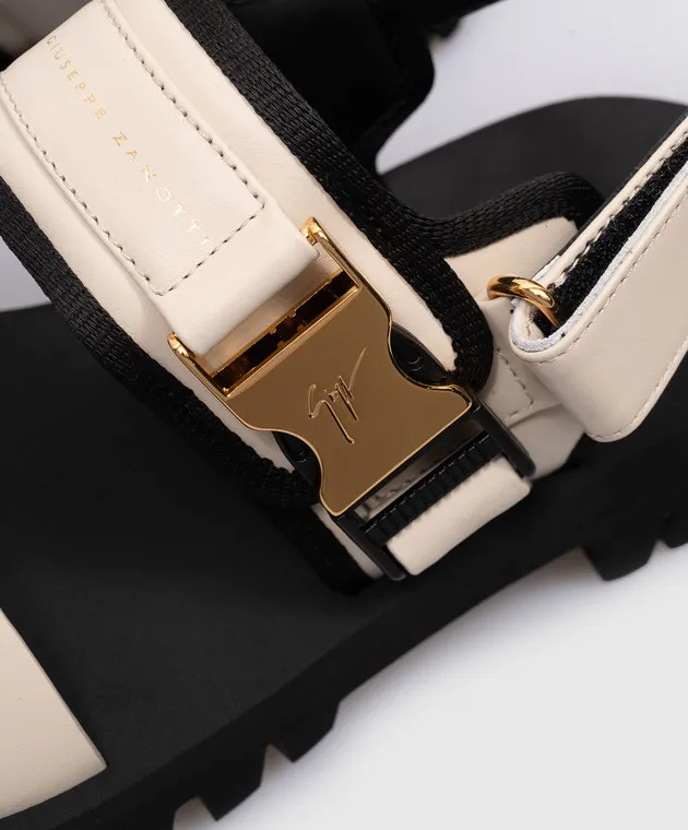 Giuseppe Zanotti Cometa beige leather sandals with logo
