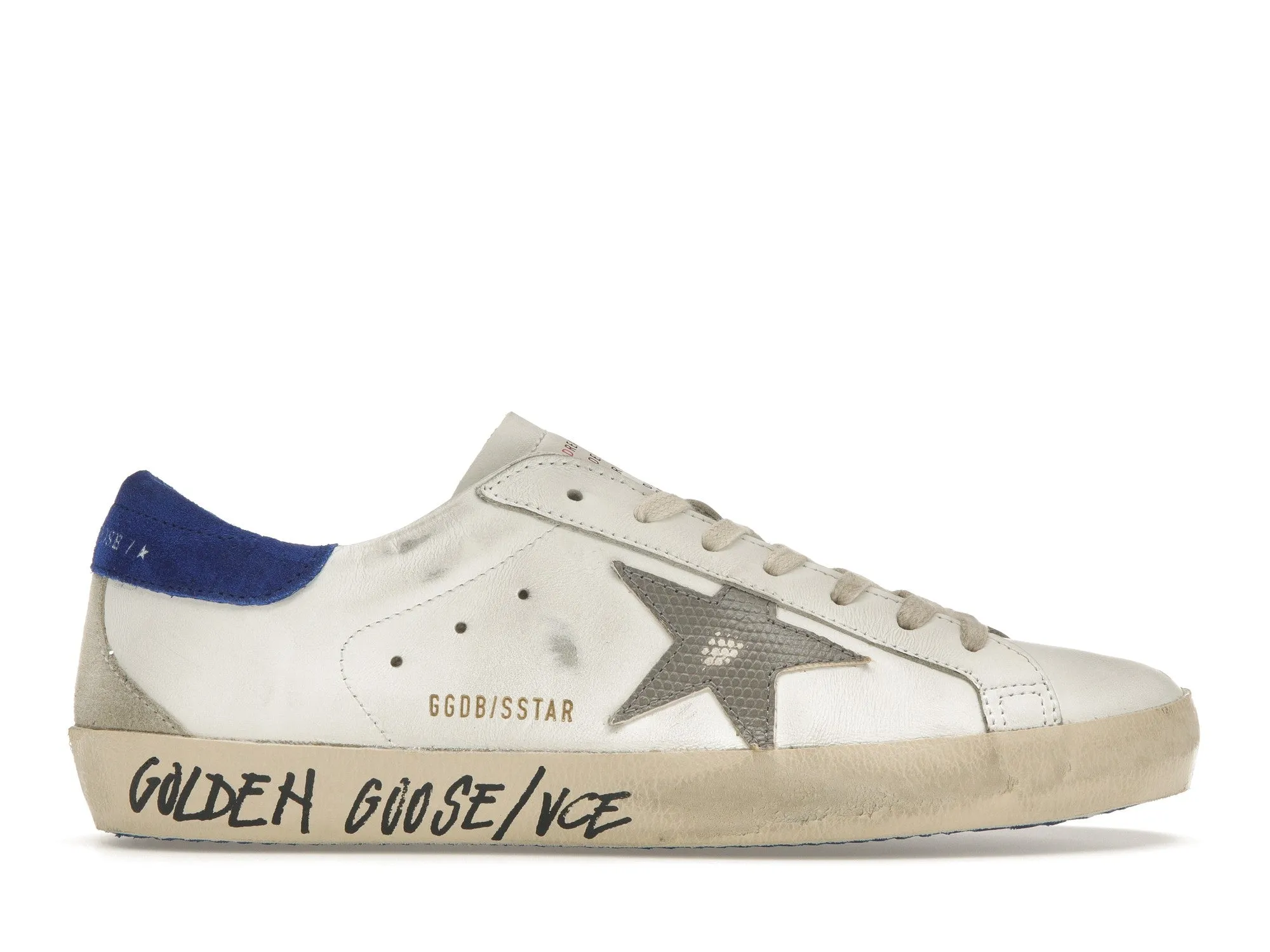 GOLDEN GOOSE SUPERSTAR WHITE SNAKE BLUE