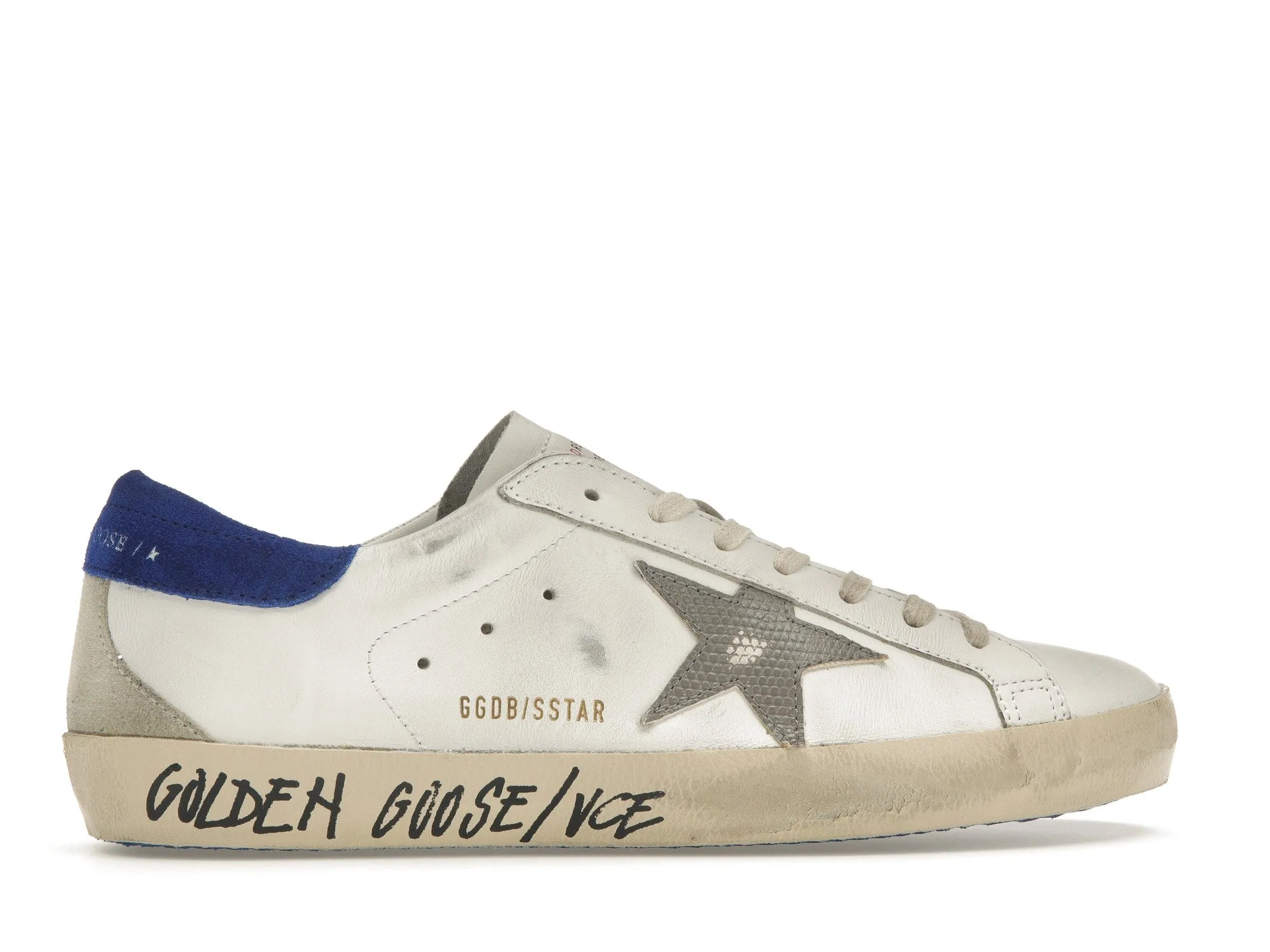 GOLDEN GOOSE SUPERSTAR WHITE SNAKE BLUE