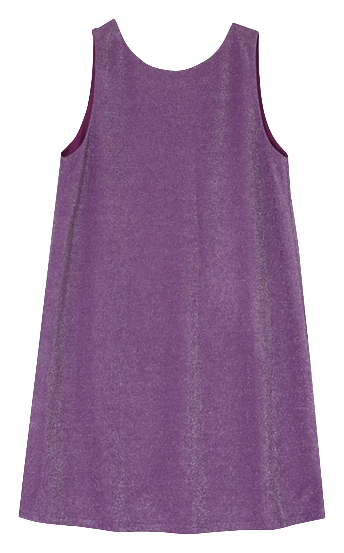 GRACE ET MILA MOLLY  VESTIDO CORTO CUELLO REDONDO DE JERSEY LUREX EN VIOLETA