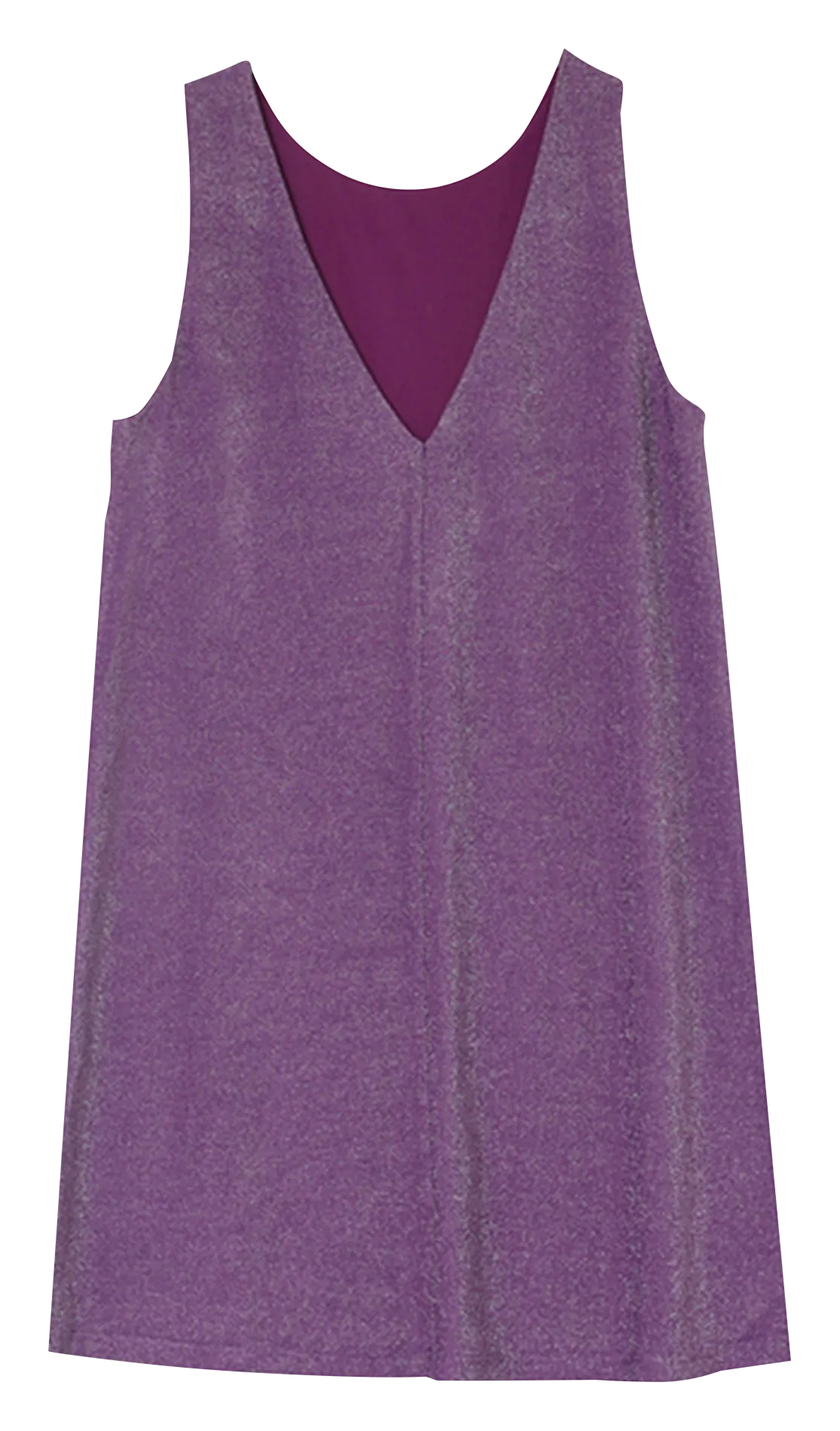 GRACE ET MILA MOLLY  VESTIDO CORTO CUELLO REDONDO DE JERSEY LUREX EN VIOLETA