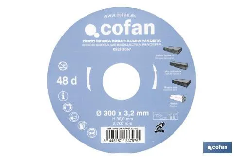Hoja de sierra ingletadora | Disco de corte para madera | Variación de dientes | Diferentes medidas