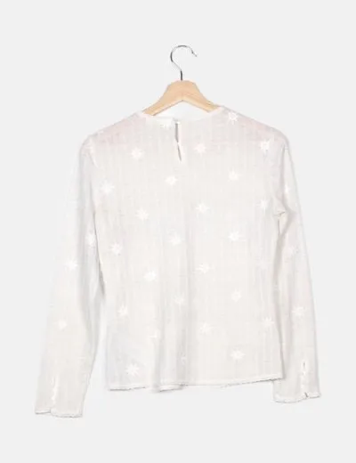 Hoss Intropia Blusa blanca bordada