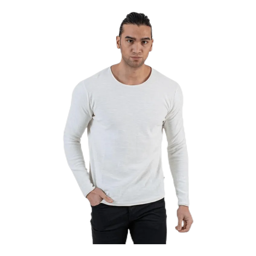 Jack & Jones Slub Knit Crew Neck Sts White