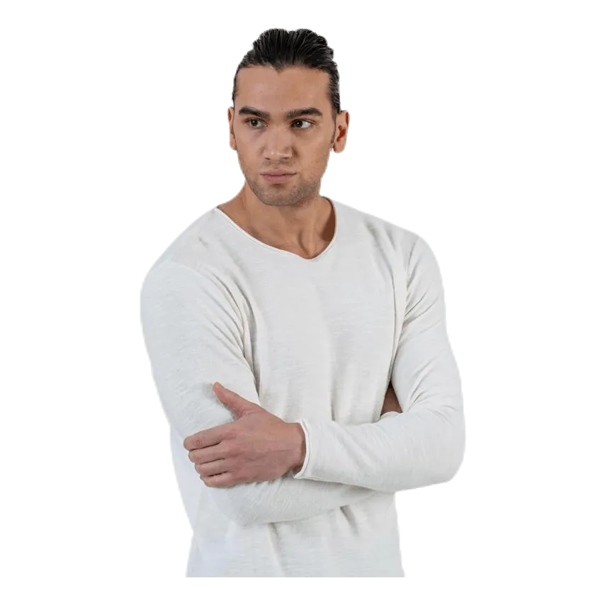 Jack & Jones Slub Knit Crew Neck Sts White